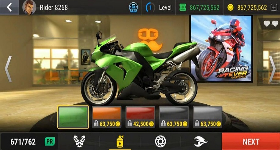 Racing Fever Moto Mod APK Unlimited Money 