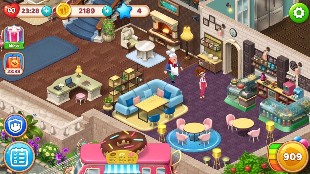 How to get unlimited coins and stars in the game Manor Cafe